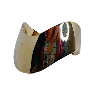 Vintage Parklane Gold V Shaped Cuff Bracelet Statement Boho Chic Bohemian